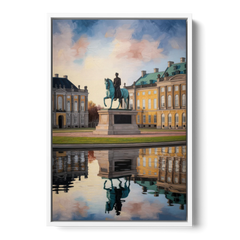 Amalienborg Majesty - White Framed Canvas Wall Art - Front
