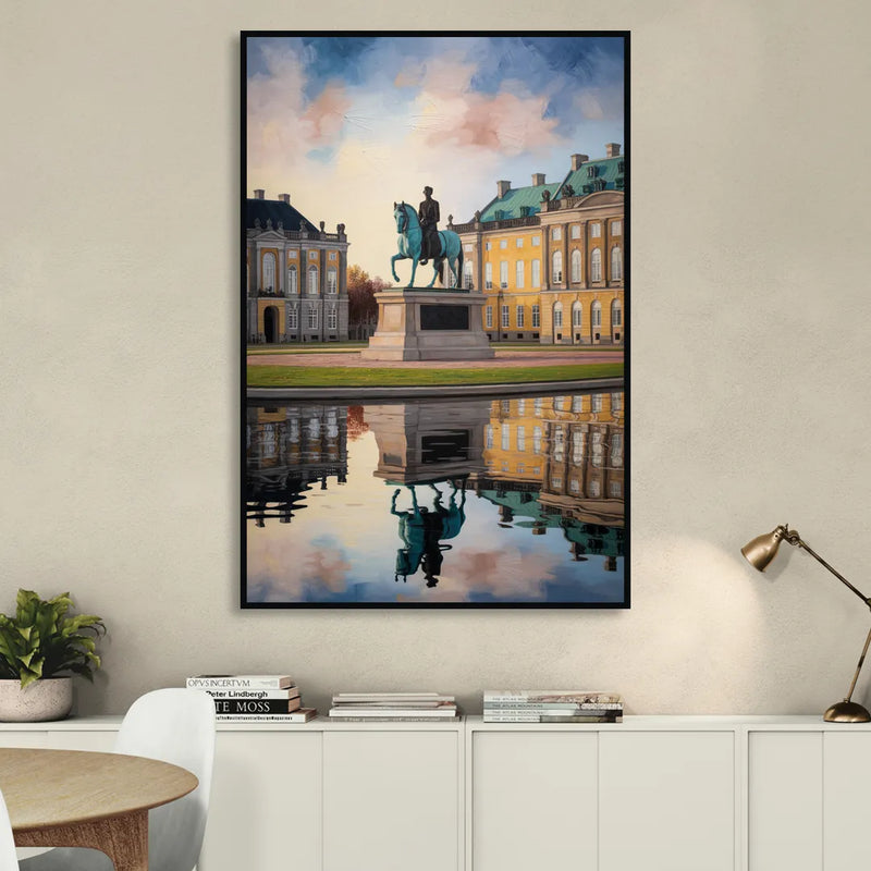 Amalienborg Majesty Living Room - Black Canvas Wall Art