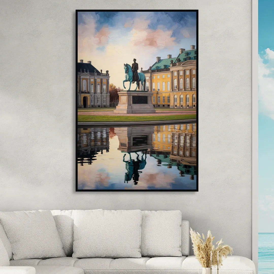 Amalienborg Majesty Sitting Room - Black Canvas Wall Art
