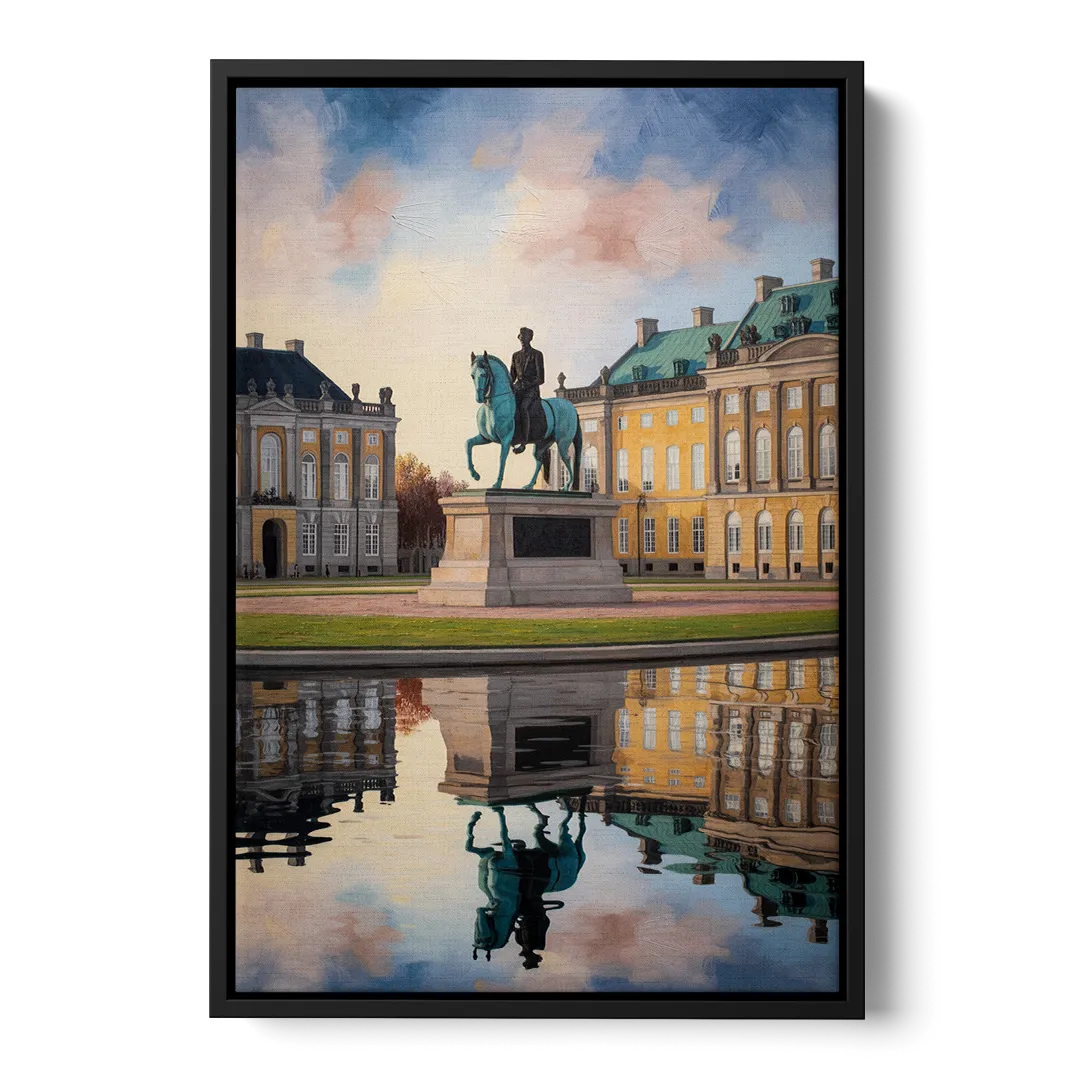 Amalienborg Majesty Front - Black Canvas Wall Art