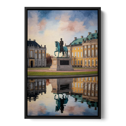 Amalienborg Majesty Front - Black Canvas Wall Art