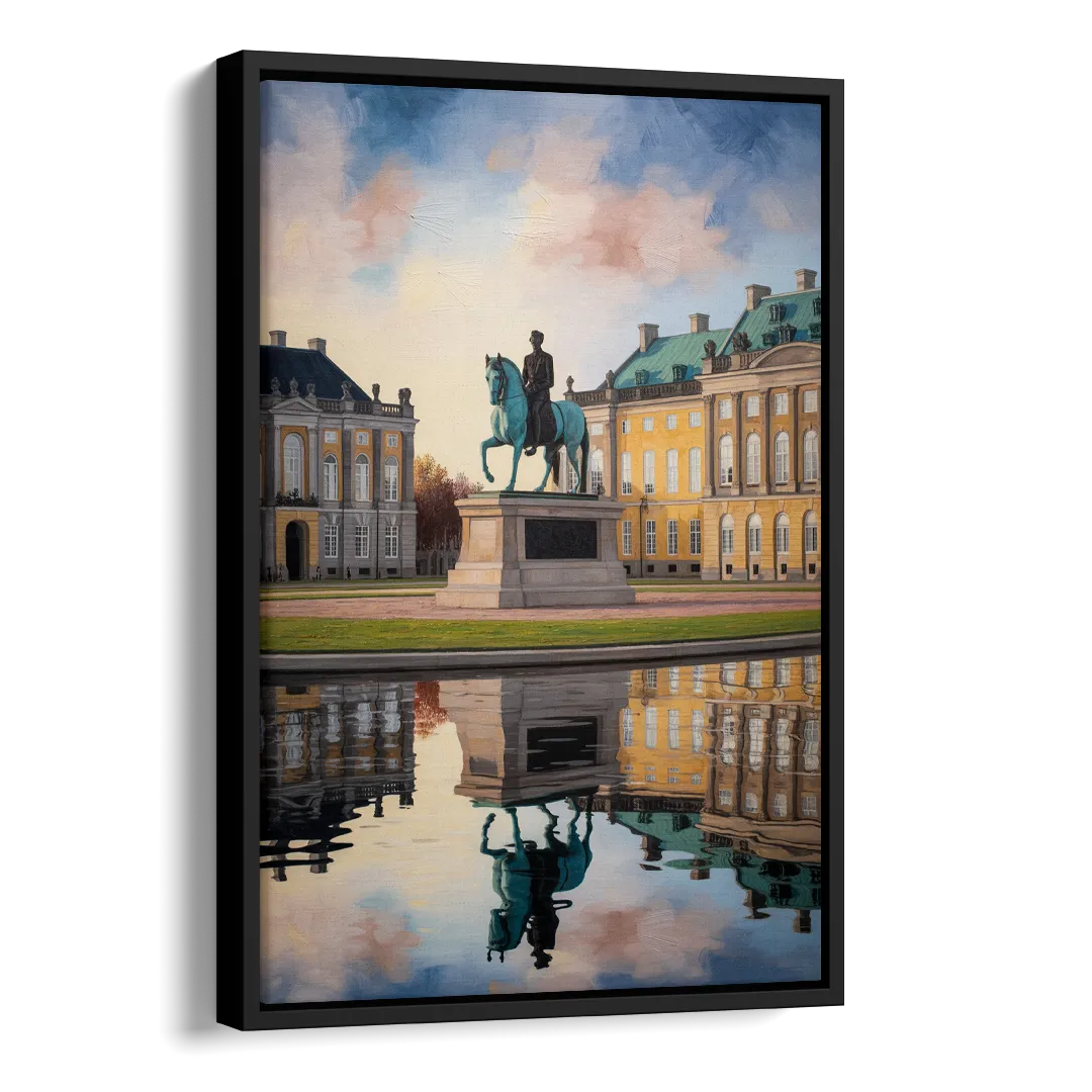Amalienborg Majesty Side - Black Canvas Wall Art