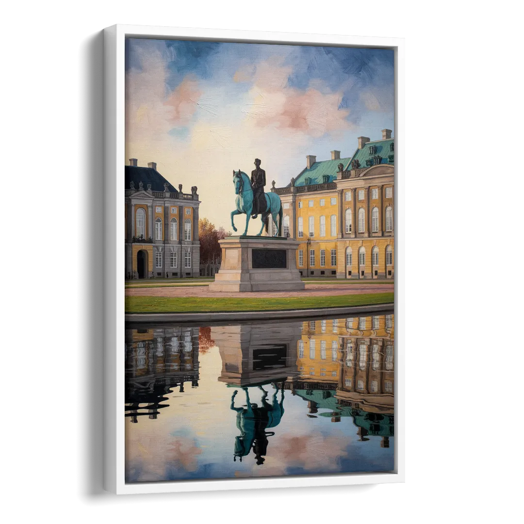 Amalienborg Majesty Side - White Canvas Wall Art
