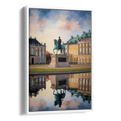 Amalienborg Majesty Side - White Canvas Wall Art