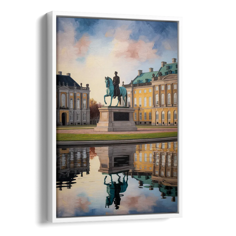 Amalienborg Majesty Side - White Canvas Wall Art