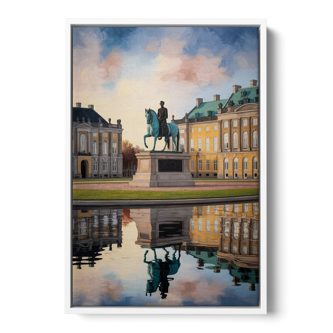 Amalienborg Majesty Front - White Canvas Wall Art