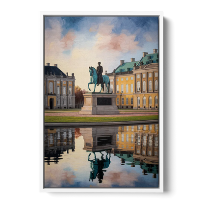 Amalienborg Majesty Front - White Canvas Wall Art