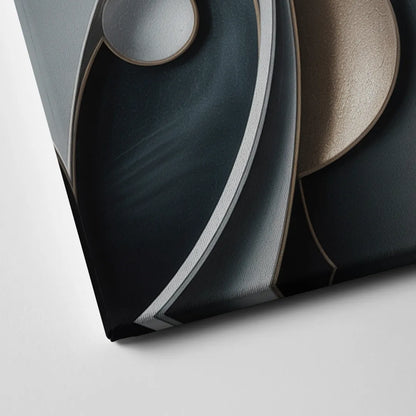 Amorphous Curves in Grey Abstract Canvas Close Up
