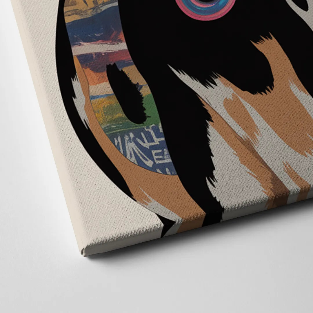Amusing Cow with Sunglasses Canvas Close Up