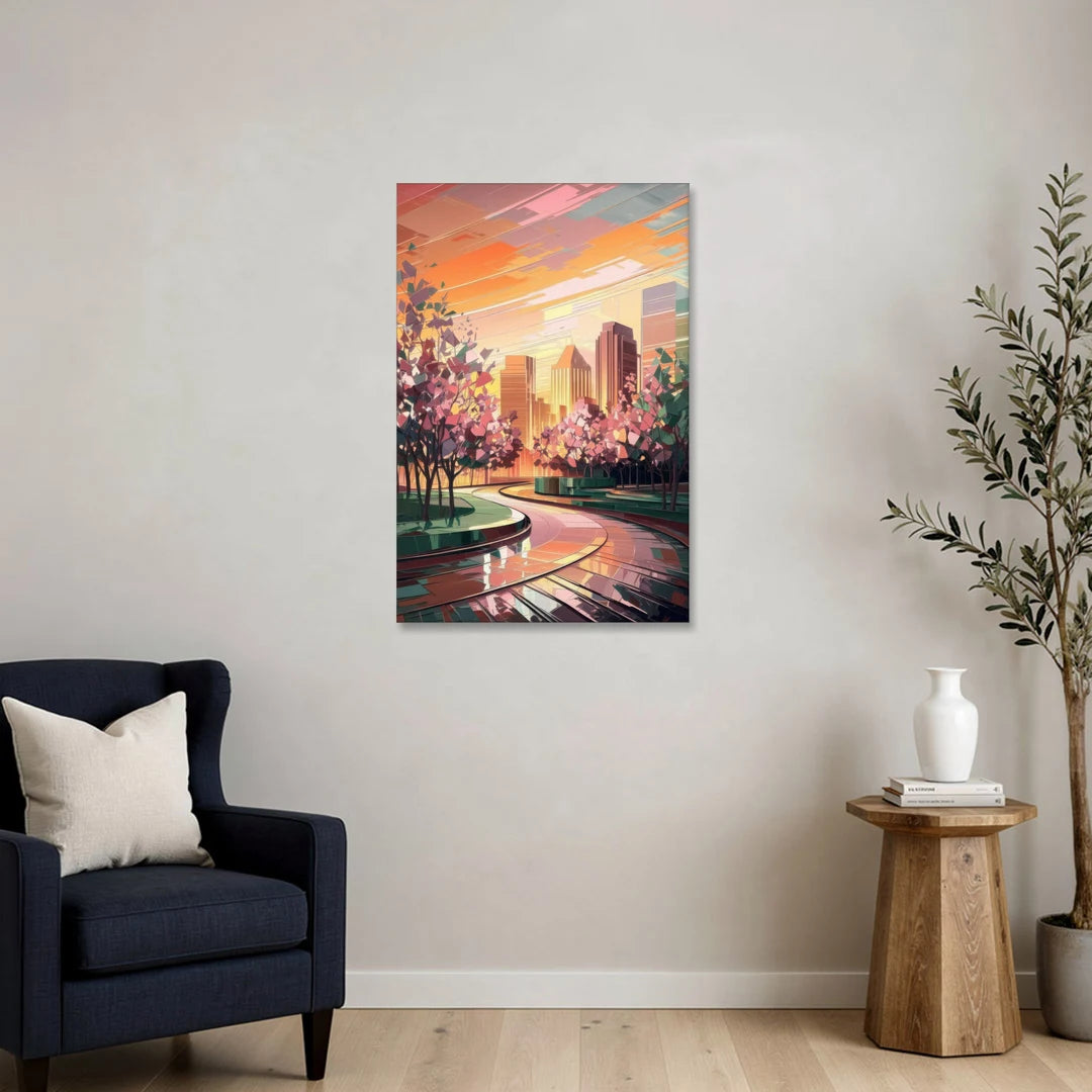 Anaheim Cityscape Vibes - Canvas Wall Art - Sofa - 24x36