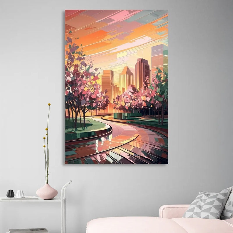 Anaheim Cityscape Vibes Sitting Room - Canvas Wall Art