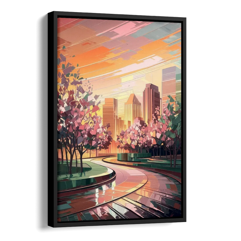 Anaheim Cityscape Vibes Side - Black Canvas Wall Art