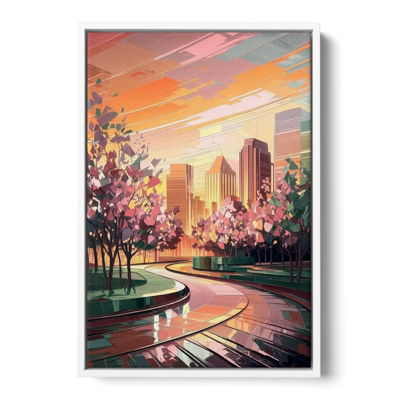 Anaheim Cityscape Vibes Front - White Canvas Wall Art