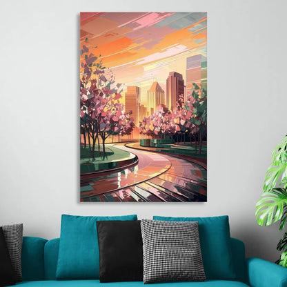 Anaheim Cityscape Vibes Living Room - Canvas Wall Art