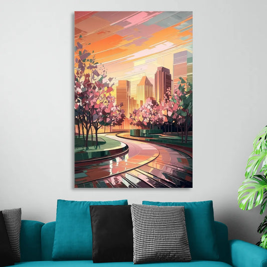 Anaheim Cityscape Vibes Living Room - Canvas Wall Art