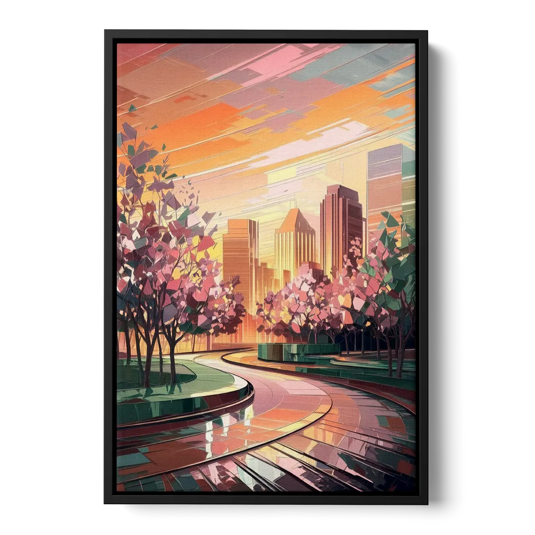 Anaheim Cityscape Vibes Front - Black Canvas Wall Art