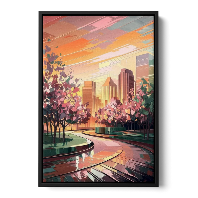 Anaheim Cityscape Vibes Front - Black Canvas Wall Art
