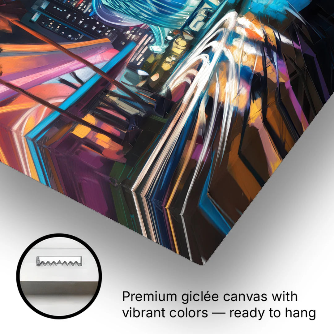 Anaheim Downtown Glow - Canvas Wall Art - Gallery Wrap Corner
