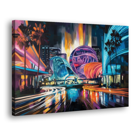 Anaheim Downtown Glow - Canvas Wall Art - Side