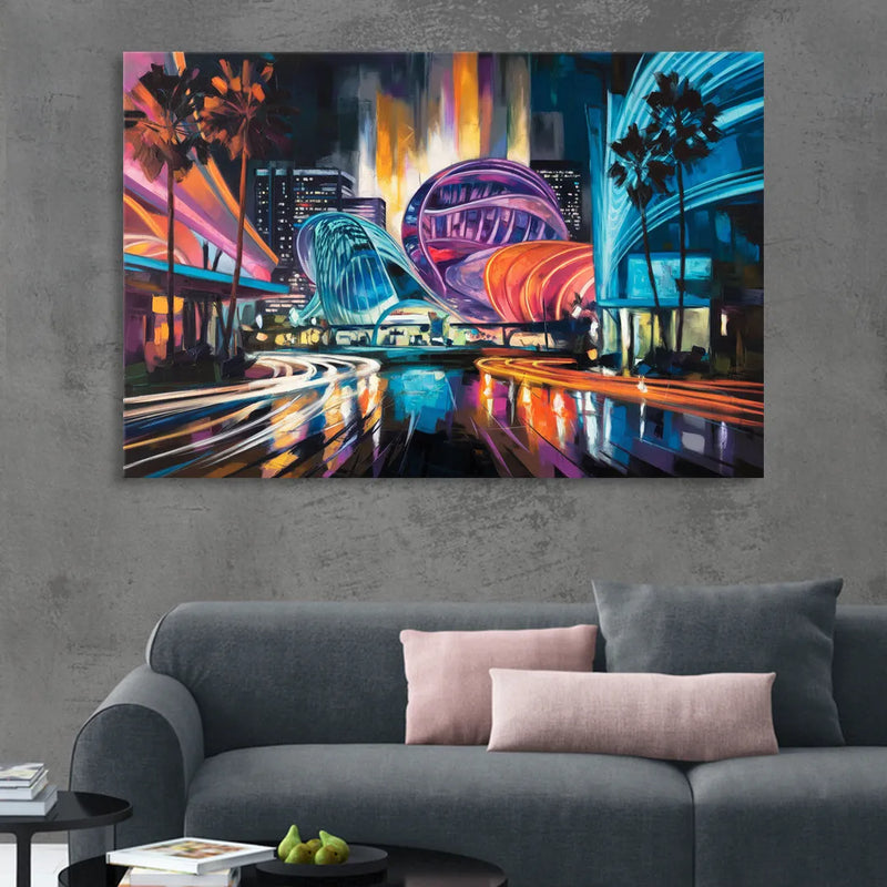 Anaheim Downtown Glow Living Room - Canvas Wall Art