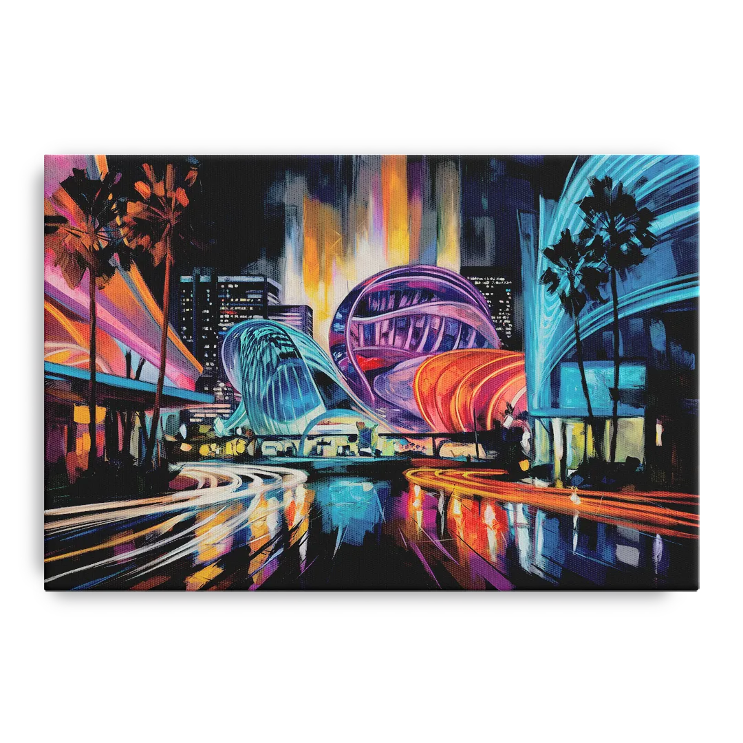 Anaheim Downtown Glow Front - Canvas Wall Art