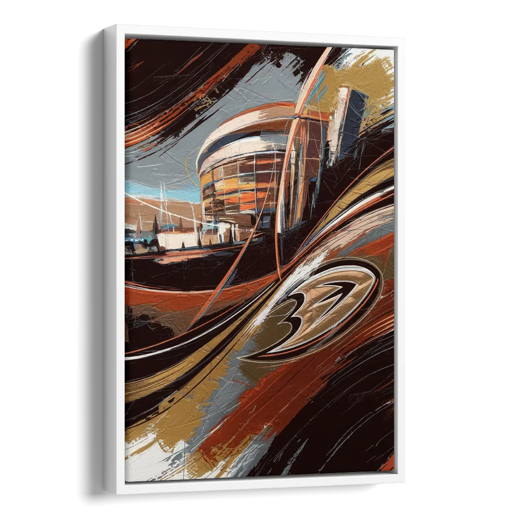 Anaheim Ducks Legacy Side - White Canvas Wall Art