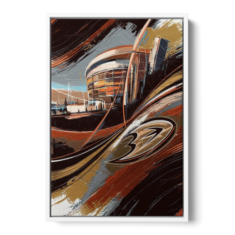 Anaheim Ducks Legacy Front - White Canvas Wall Art
