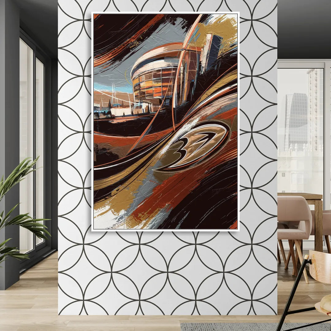 Anaheim Ducks Legacy Living Room - White Canvas Wall Art