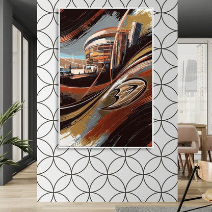 Anaheim Ducks Legacy Living Room - White Canvas Wall Art