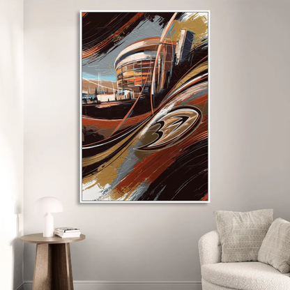 Anaheim Ducks Legacy Sitting Room - White Canvas Wall Art