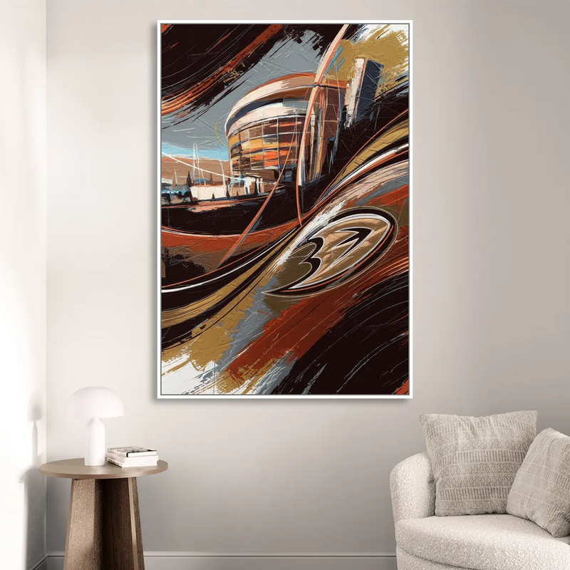 Anaheim Ducks Legacy Sitting Room - White Canvas Wall Art