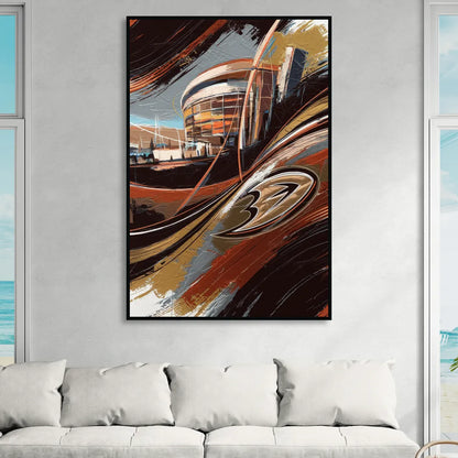 Anaheim Ducks Legacy Living Room - Black Canvas Wall Art