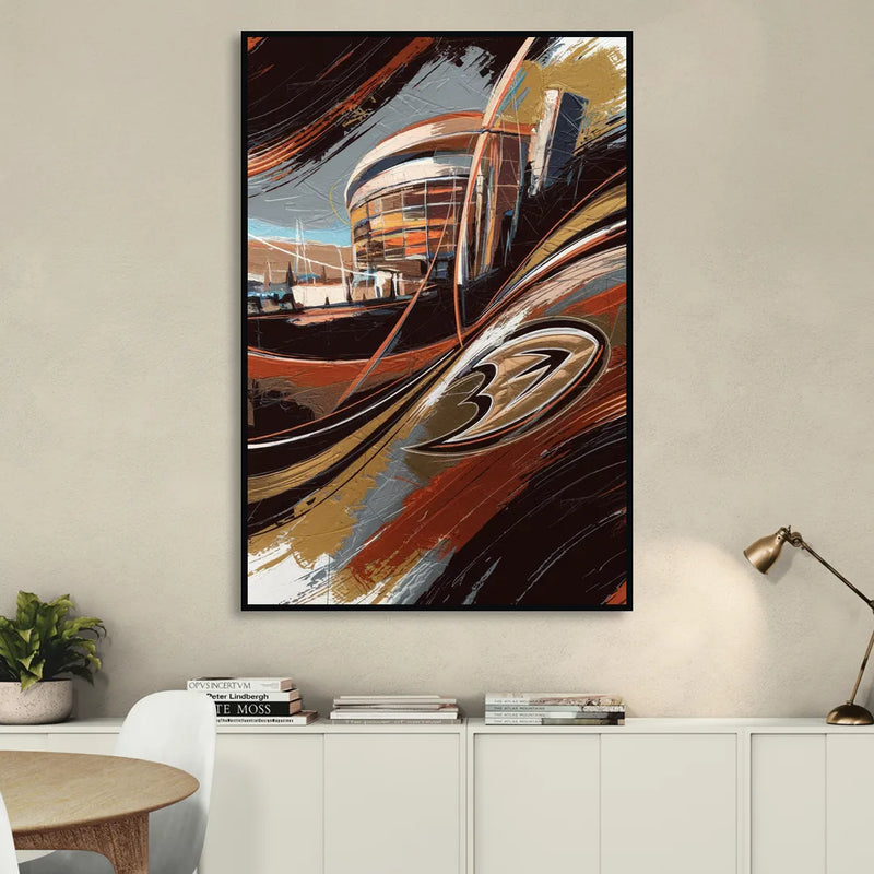 Anaheim Ducks Legacy Sitting Room - Black Canvas Wall Art