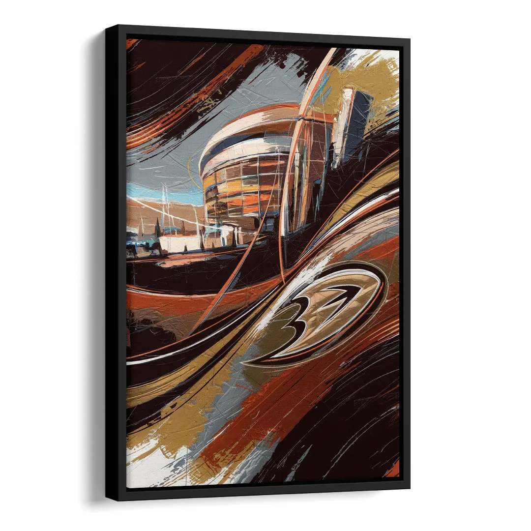 Anaheim Ducks Legacy Side - Black Canvas Wall Art