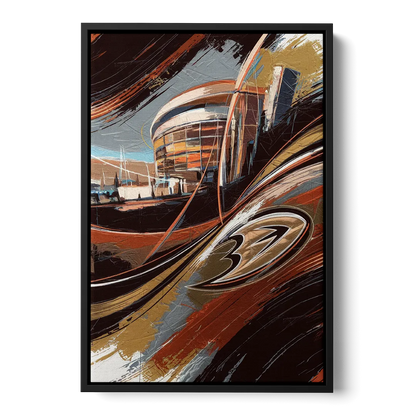 Anaheim Ducks Legacy Front - Black Canvas Wall Art