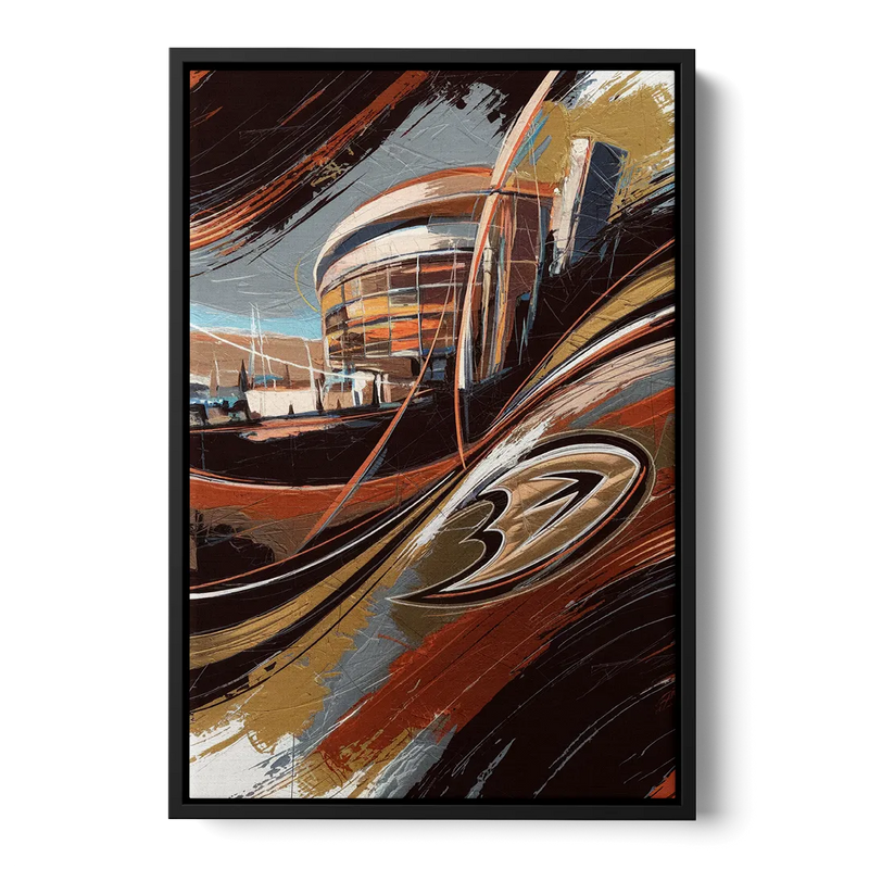 Anaheim Ducks Legacy Front - Black Canvas Wall Art