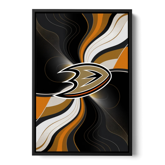 Anaheim Ducks Pride - Black Framed Canvas Wall Art - Front