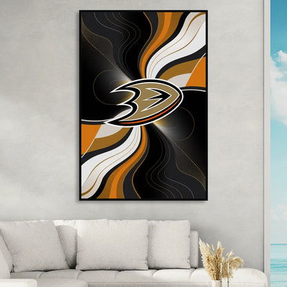 Anaheim Ducks Pride Sitting Room - Black Canvas Wall Art