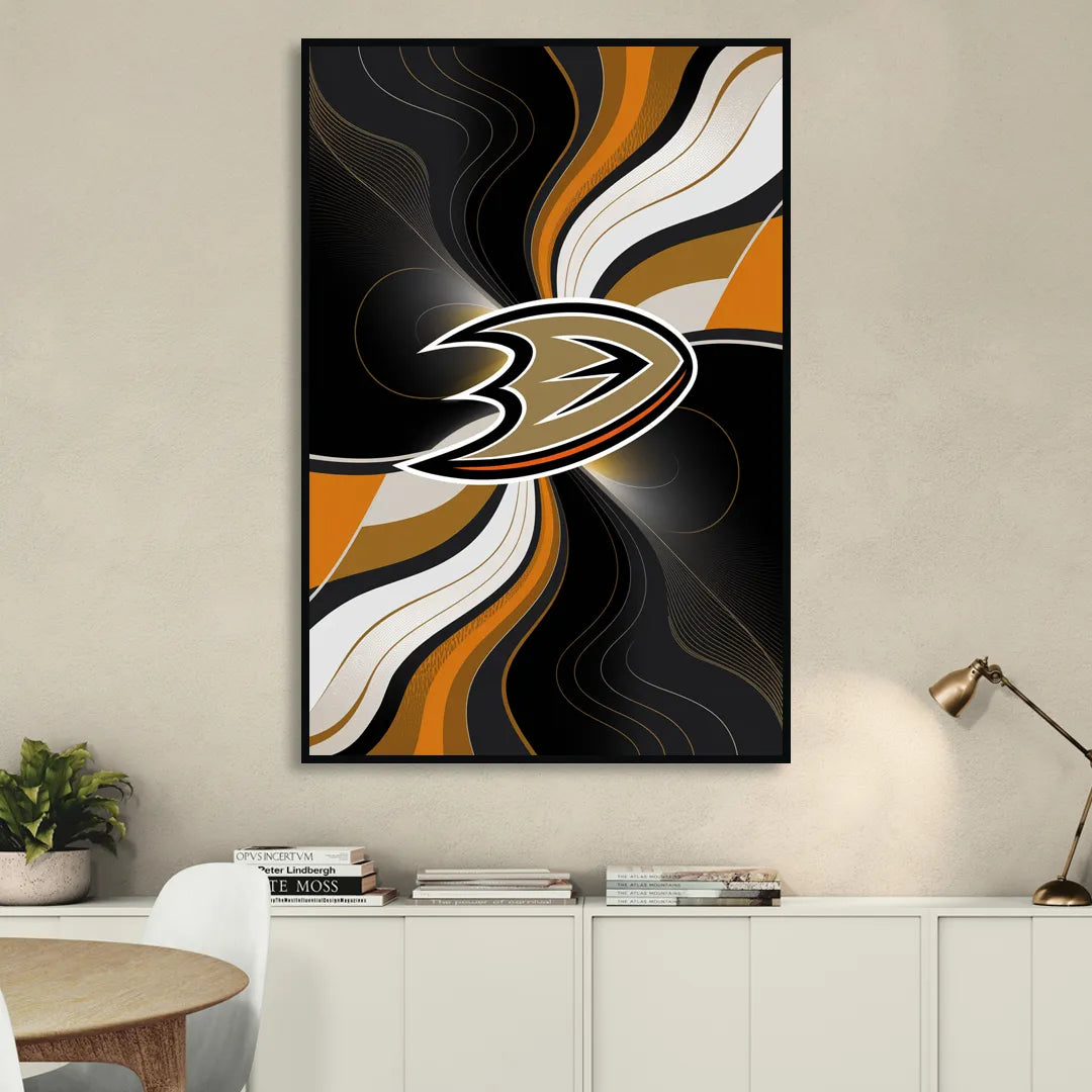 Anaheim Ducks Pride Living Room - Black Canvas Wall Art