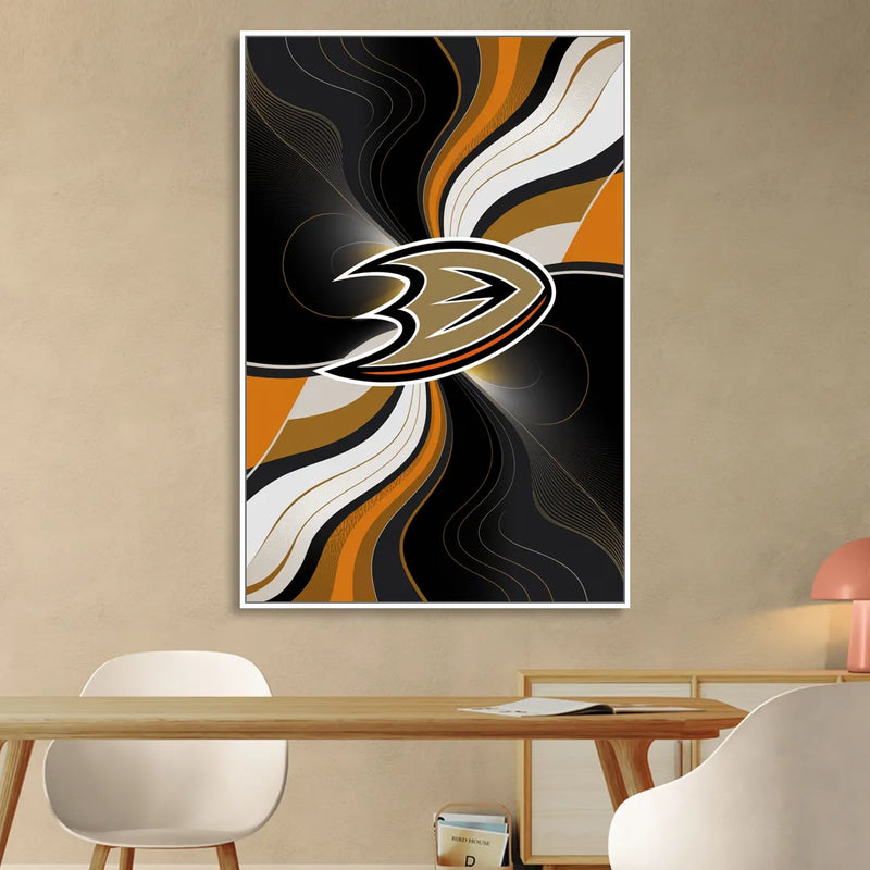 Anaheim Ducks Pride Sitting Room - White Canvas Wall Art