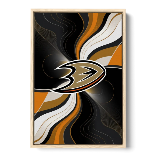 Anaheim Ducks Pride - Oak Framed Canvas Wall Art - Front