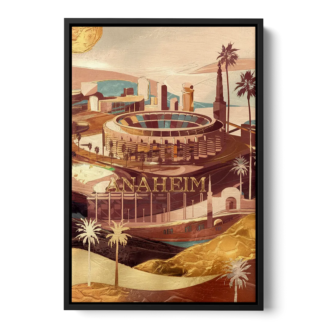 Anaheim Historic Landmarks Front - Black Canvas Wall Art