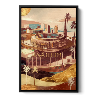 Anaheim Historic Landmarks Front - Black Canvas Wall Art