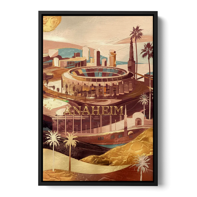 Anaheim Historic Landmarks Front - Black Canvas Wall Art