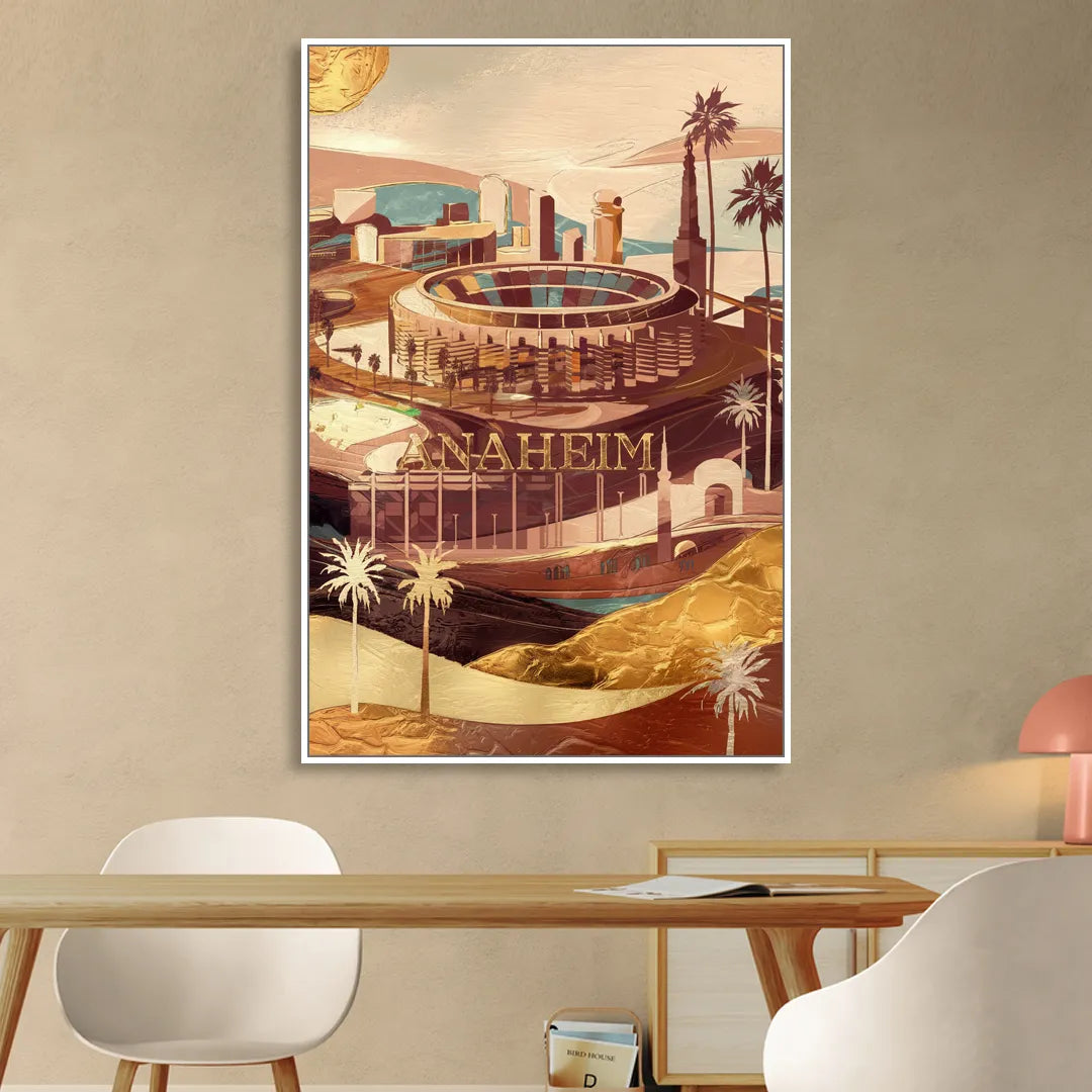 Anaheim Historic Landmarks Living Room - White Canvas Wall Art