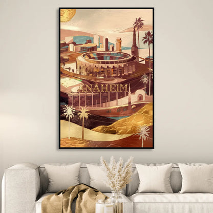 Anaheim Historic Landmarks Sitting Room - Black Canvas Wall Art