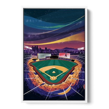 Anaheim Stadium Nights Front - White Canvas Wall Art