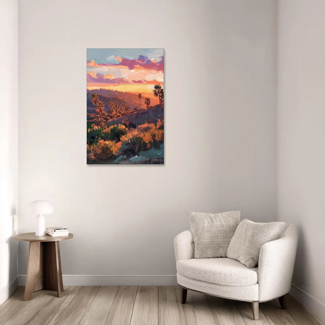 Anaheim Sunset Views - Canvas Wall Art - Sofa - 24x36