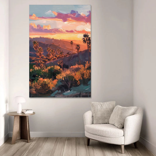 Anaheim Sunset Views - Canvas Wall Art - Sofa - 40x60
