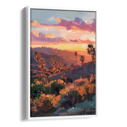 Anaheim Sunset Views Side - White Canvas Wall Art